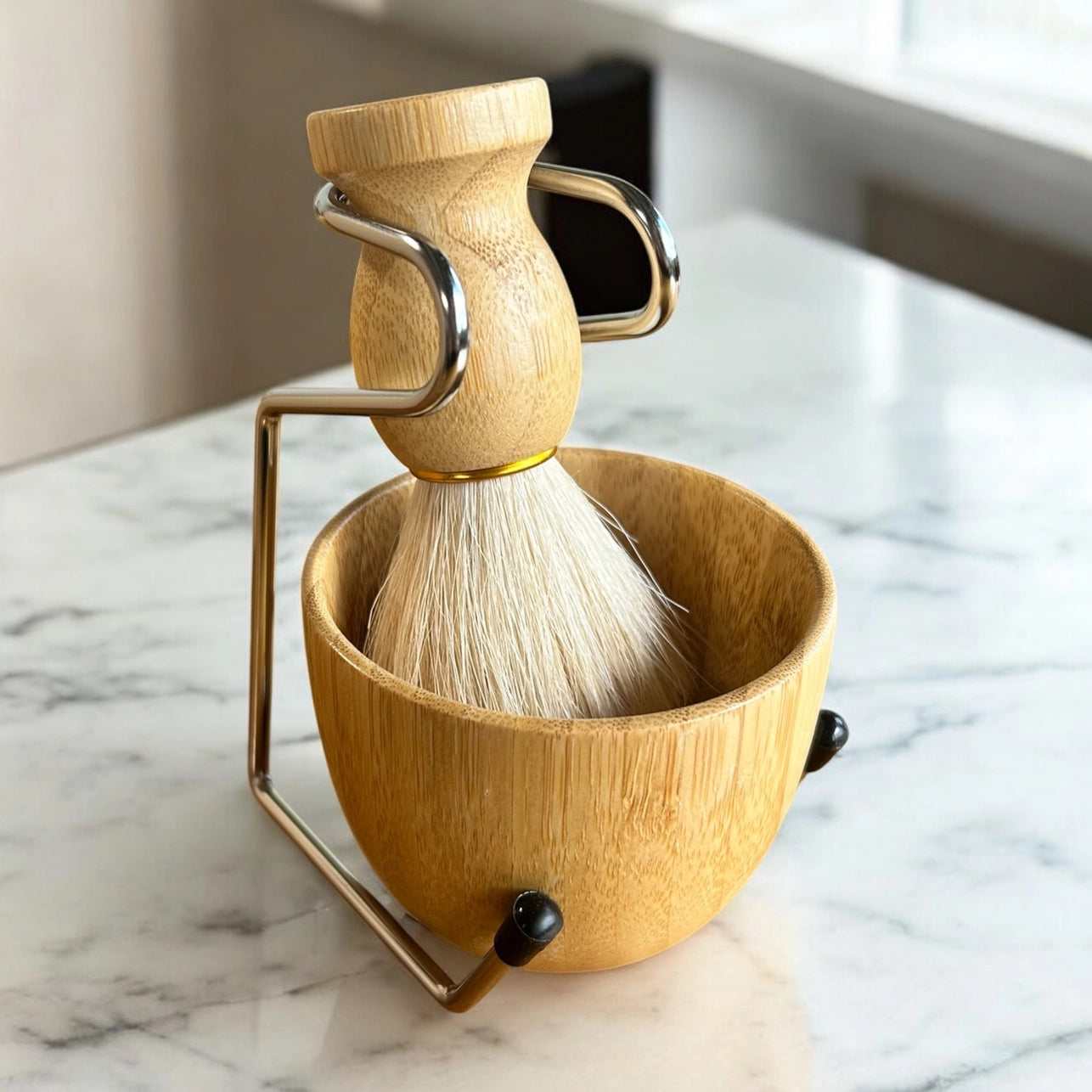 SHAVING BRUSH & STAND